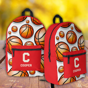 Rotes Basketballmuster Bedruckter Rucksack
