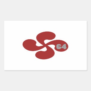 Rotes baskisches Kreuz 64 Lauburu Rechteckiger Aufkleber