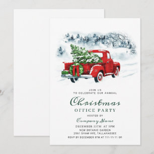 Rotes Bauernhof-LKW-Weihnachtsfeier Firmenparty Einladung