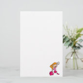 rotes behaartes rosa Baseballmädchen Briefpapier (Stehend Vorderseite)