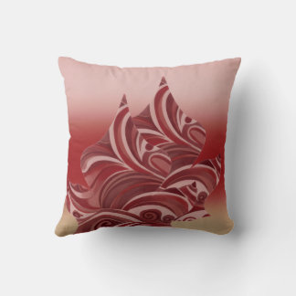 Rotes Beiges Blatt Kissen