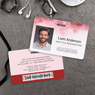 Rotes benutzerdefiniertes Mitarbeiter-ID-Fotoabzei Ausweis