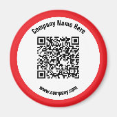Rotes benutzerdefiniertes QR-Code- und Website-Pro Magnet (Vorne)