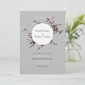 Rotes Berry mit grauem Hintergrund Einladung zur H (Stehend Vorderseite)