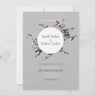 Rotes Berry mit grauem Hintergrund Einladung zur H