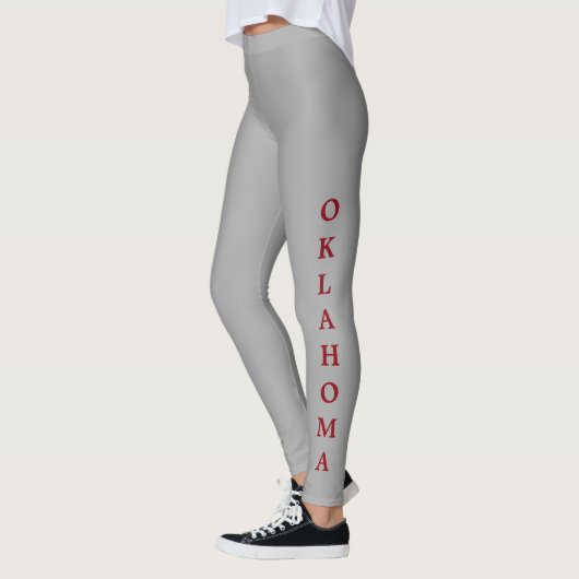Rotes Beschriftungs-Grau Oklahomas Leggings (Links)
