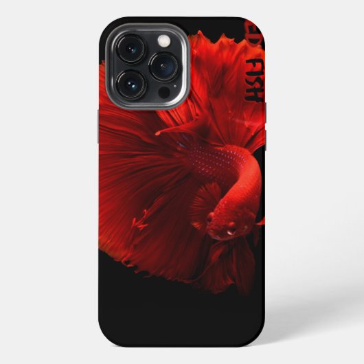 Rotes Betta-Fisch-Kunst-iPhone 13 Pro Max-Case iPhone Hülle (Rückseite)
