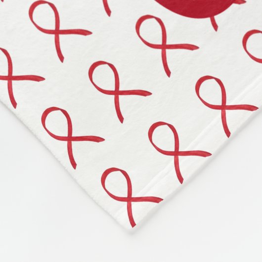 Rotes Bewusstsein Band Blutkrebs Chemo Blanket Fleecedecke (Ecke)