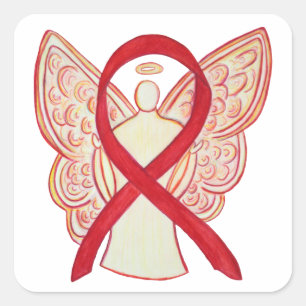 Rotes Bewusstsein Ribbon Angel Art Decal Sticker