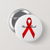 Rotes Bewusstsein Ribbon Pinback Buttons (Vorne & Hinten)