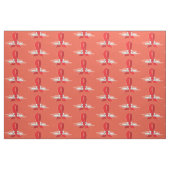 Rotes Bewusstseins-Band mit Schwänen Stoff (Fat Quarter (45,7 x 55,9 cm))