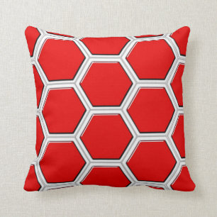 Rotes Bienenstock-Muster-Wurfs-Kissen Kissen
