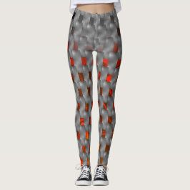 Rotes Bild in grauen Tellern, rechteckige Formen Leggings