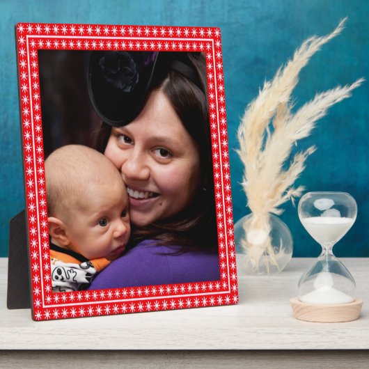 Rotes Bild mit weißen Sternen Ihr Foto Fotoplatte (Seite)