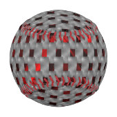 Rotes Bild unter grauen Tellern, rechteckige Forme Baseball (Rückseite)