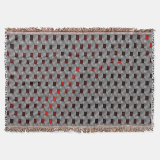 Rotes Bild unter grauen Tellern, rechteckige Forme Decke (Vorderseite)