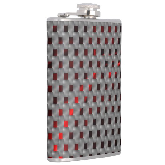 Rotes Bild unter grauen Tellern, rechteckige Forme Flachmann (Rechts)