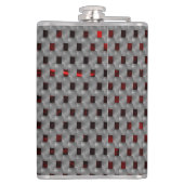 Rotes Bild unter grauen Tellern, rechteckige Forme Flachmann (Rückseite)