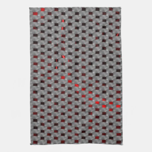 Rotes Bild unter grauen Tellern, rechteckige Forme Geschirrtuch (Vertikal)