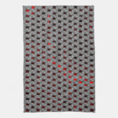 Rotes Bild unter grauen Tellern, rechteckige Forme Geschirrtuch (Vertikal)