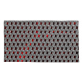 Rotes Bild unter grauen Tellern, rechteckige Forme Kissenbezug (Rückseite-Links)