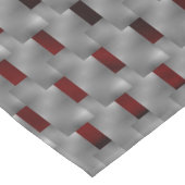 Rotes Bild unter grauen Tellern, rechteckige Forme Tischdecke (Schrägansicht)