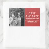 Rotes Binärkode-Foto Save the Date Aufkleber (Tasche)