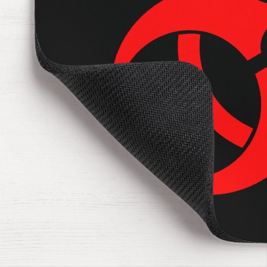 Rotes Biogefährdung-Symbol Mousepad (Ecke)