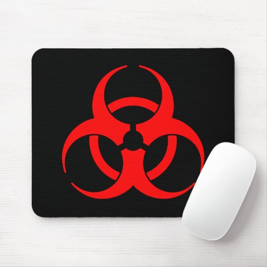 Rotes Biogefährdung-Symbol Mousepad (Mit Mouse)