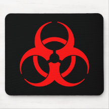 Rotes Biogefährdung-Symbol Mousepad