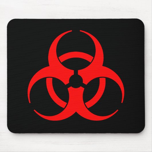 Rotes Biogefährdung-Symbol Mousepad (Vorne)