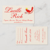 rotes birdfinal, Lucille, Reiche, Bio Visitenkarte (Vorne/Hinten)