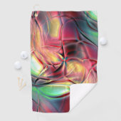 Rotes bis grünes, buntes, zerbrochenes Strandtuch Golfhandtuch (Insitu)