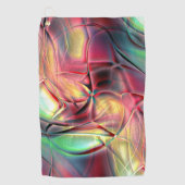 Rotes bis grünes, buntes, zerbrochenes Strandtuch Golfhandtuch (Vorderseite)