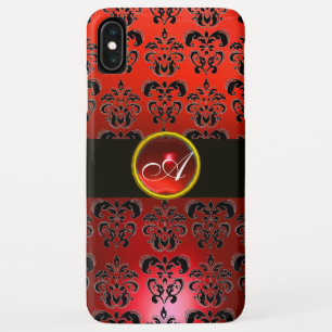 ROTES BLACK DAMASK GEM STONE MONOGRAMM Case-Mate iPhone HÜLLE