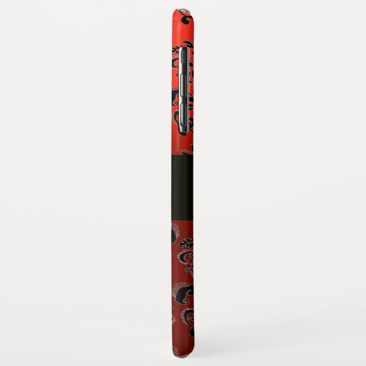 ROTES BLACK DAMASK GEM STONE MONOGRAMM Case-Mate iPhone HÜLLE (Hinten/Links)