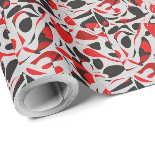 ROTES BLACK GIFT WRAPPPAPIER GESCHENKPAPIER (Rolleneckpunkt)