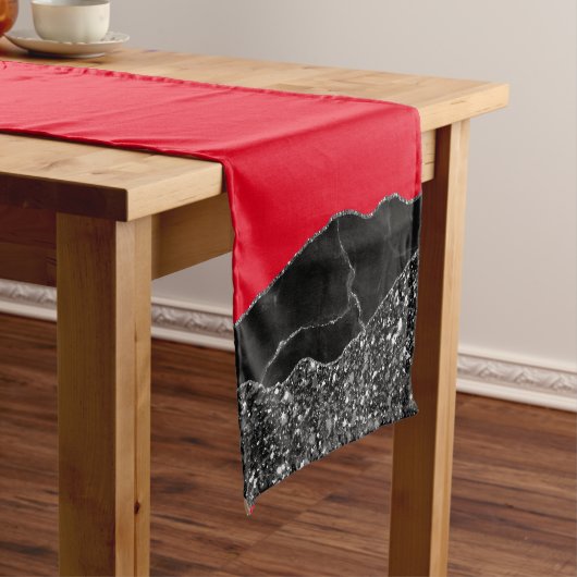 ROTES BLACK MARBLE AGATE Table Runner Kurzer Tischläufer (Beispiel)