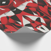 ROTES BLACK PATTEREN WRAPPAPIER GESCHENKPAPIER (Ecke)