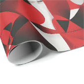 ROTES BLACK PATTEREN WRAPPAPIER GESCHENKPAPIER (Rolleneckpunkt)