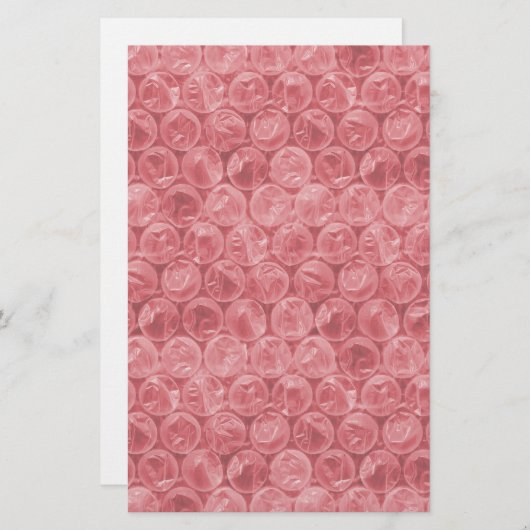 Rotes Blasenwickelmuster Briefpapier (Vorne/Hinten)