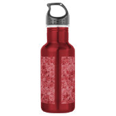 Rotes Blasenwickelmuster Edelstahlflasche (Rückseite)