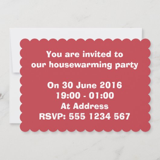 Rotes Blasenwickelmuster Einladung (Rückseite)