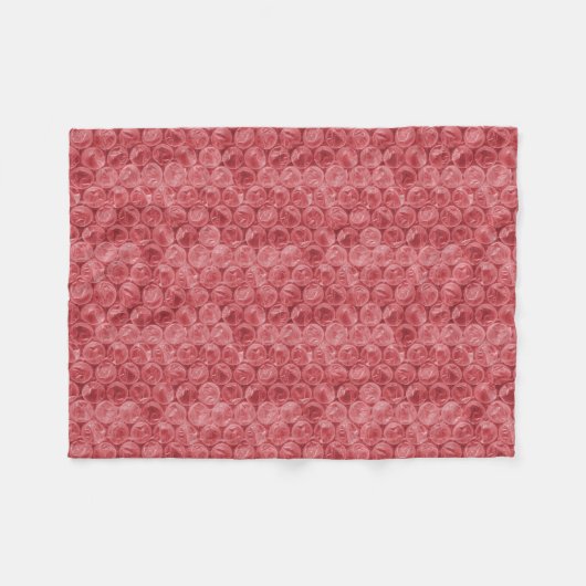 Rotes Blasenwickelmuster Fleecedecke (Vorderseite (Horizontal))