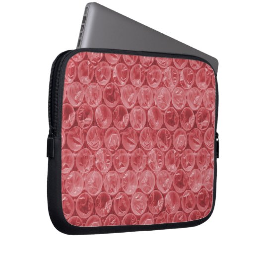 Rotes Blasenwickelmuster Laptopschutzhülle (Vorne Rechts)