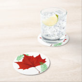 Rotes Blatt und Ferne Runder Pappuntersetzer (Vor Ort)