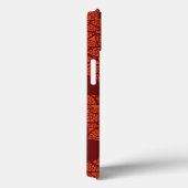 Rotes Blätter auf orange Case-Mate iPhone Hülle (Rückseite / Rechts)