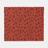 rotes Blätter-Muster auf Orange Fleecedecke (Vorderseite (Horizontal))