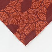 rotes Blätter-Muster auf Orange Fleecedecke (Ecke)