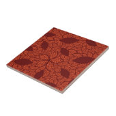 rotes Blätter-Muster auf Orange Fliese (Seite)